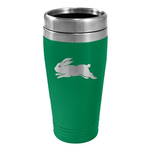 NRL SOUTH SYDNEY RABBITOHS STAINLESS STEEL TRAVEL MUG