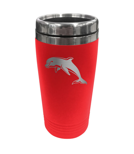 NRL REDCLIFFE DOLPHINS STAINLESS STEEL TRAVEL MUG