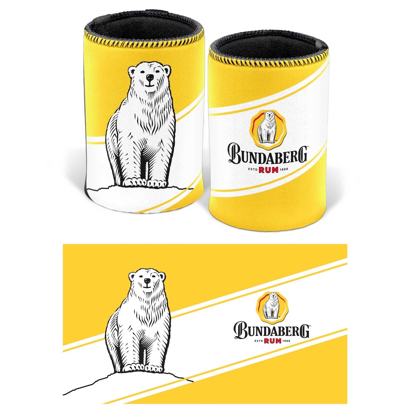 BUNDABERG RUM YELLOW BEAR CAN COOLER