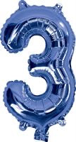 ARTWRAP BLUE FOIL BALLOON - NUMBER 3