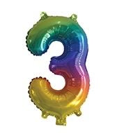 ARTWRAP RAINBOW FOIL BALLOON - NUMBER 3