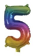 ARTWRAP RAINBOW FOIL BALLOON - NUMBER 5