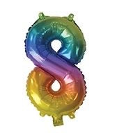 ARTWRAP RAINBOW FOIL BALLOON - NUMBER 8