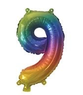 ARTWRAP RAINBOW FOIL BALLOON - NUMBER 9