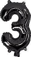 ARTWRAP BLACK FOIL BALLOON - NUMBER 3