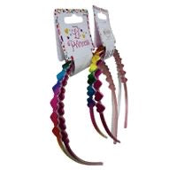 LIL' PRINCESS GIRL HEADBANDS RAINBOW & PINK HEART - PACK OF 2