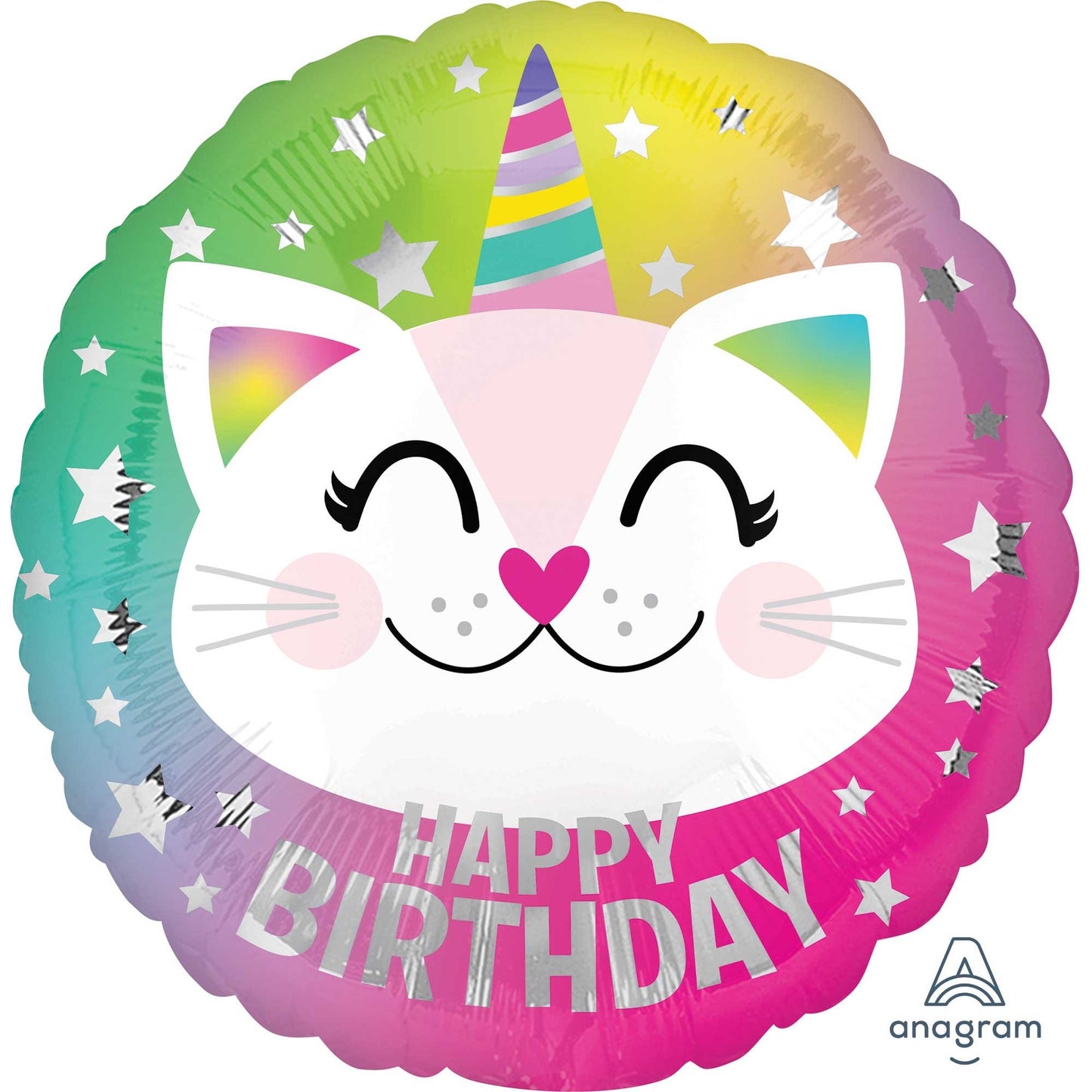 CATICORN CAT UNICORN HAPPY BIRTHDAY FOIL BALLOON - 45CM