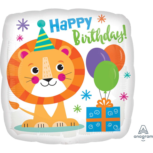 LION HAPPY BIRTHDAY FOIL BALLOON - 45CM