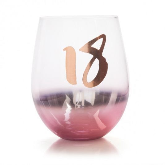 18TH BIRTHDAY TALLULAH BLUSH STEMLESS GLASS