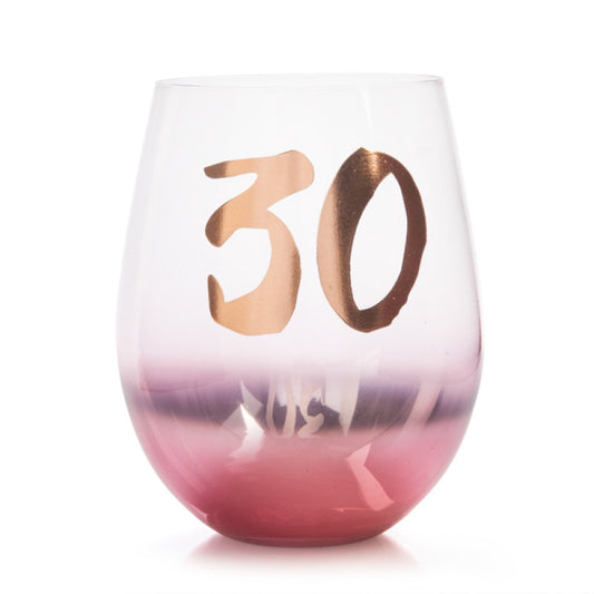 30TH BIRTHDAY TALLULAH BLUSH STEMLESS GLASS