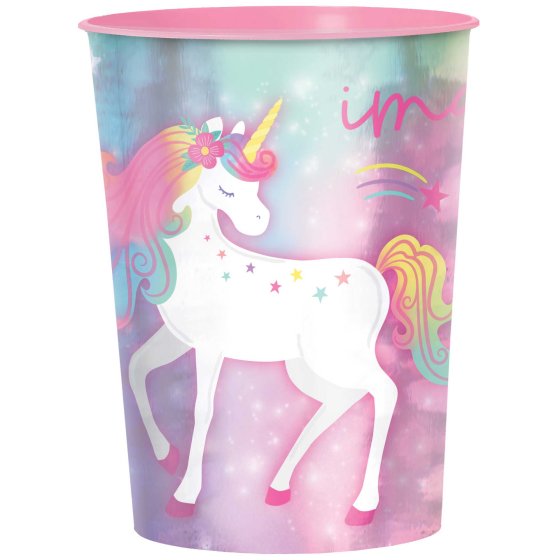 ENCHANTED UNICORN METALLIC PLASTIC FAVOR CUP