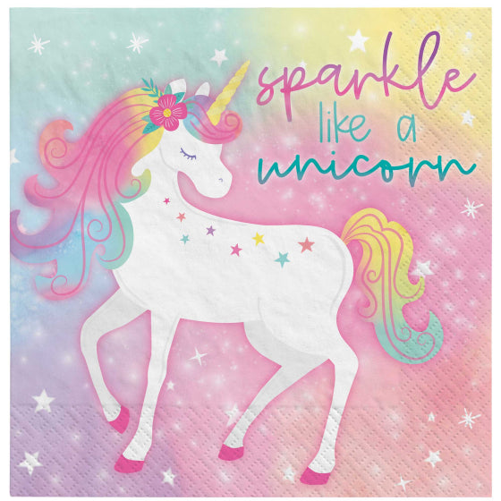 ENCHANTED UNICORN LUNCH NAPKINS - PACK OF 16