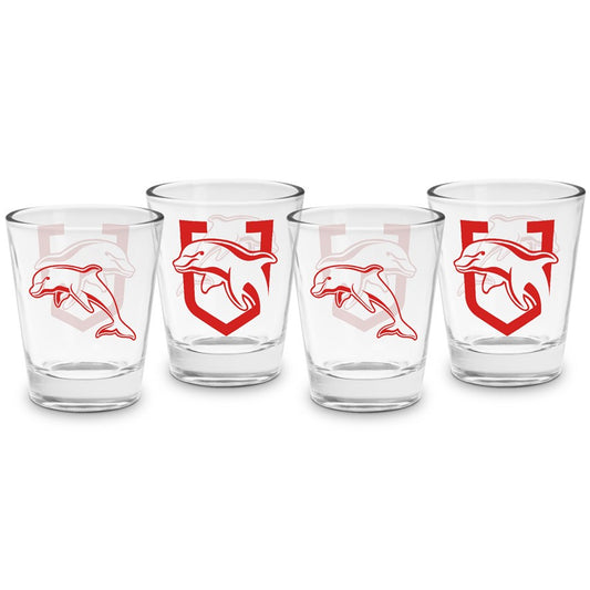 NRL REDCLIFFE DOLPHINS SHOT GLASSES - PACK OF 4