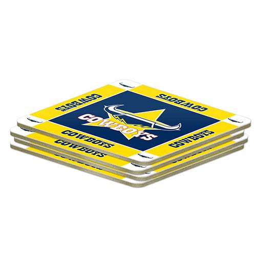 NRL NORTH QUEENSLAND COWBOYS COASTER SET - PACK OF 4