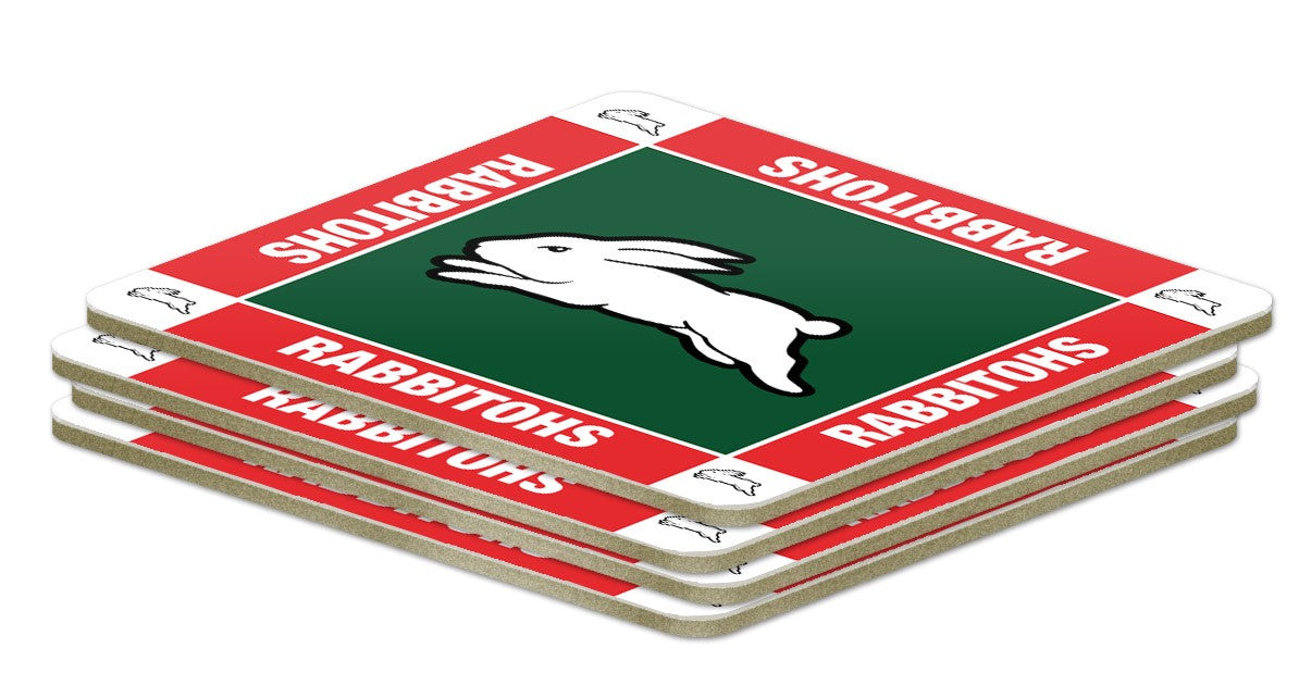 NRL SOUTH SYDNEY RABBITOHS COASTER SET - PACK OF 4