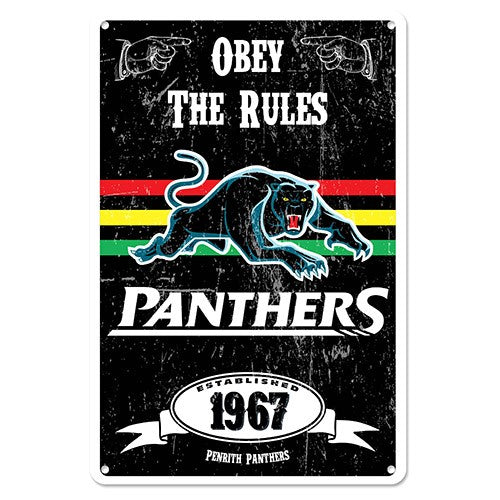 NRL PENRITH PANTHERS RETRO METAL SIGN