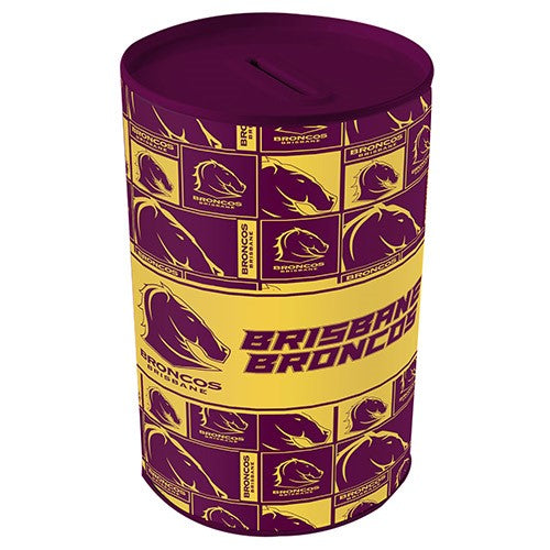 NRL BRISBANE BRONCOS TIN MONEY BOX