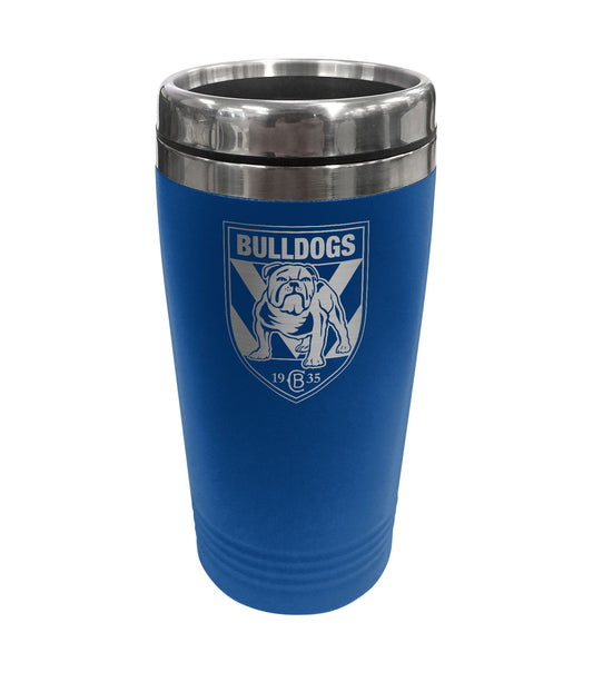 NRL CANTERBURY BULLDOGS STAINLESS STEEL TRAVEL MUG