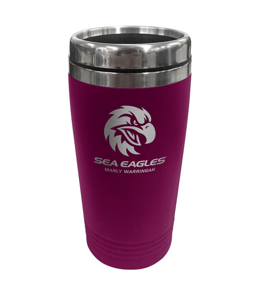 NRL MANLY SEA EAGLES STAINLESS STEEL TRAVEL MUG