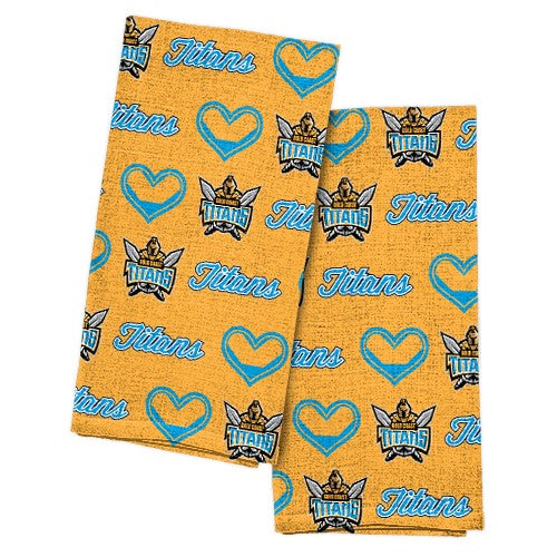 NRL GOLD COAST TITANS TEA TOWELS - 2 PACK