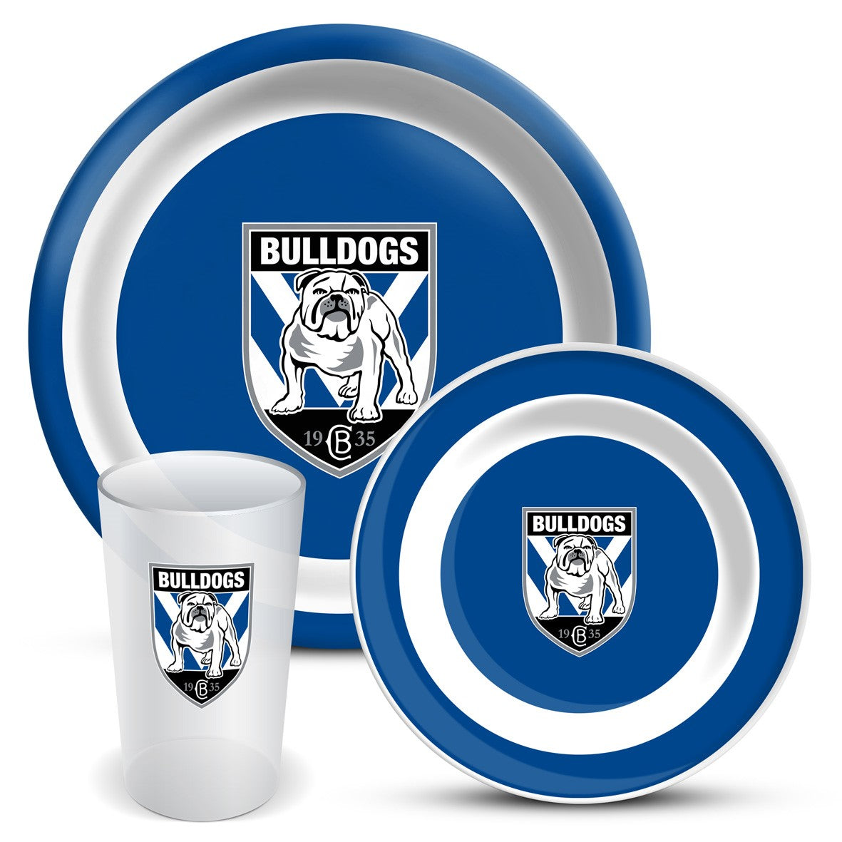 NRL 3 PIECE MELAMINE DINNER SET - CANTERBURY BULLDOGS