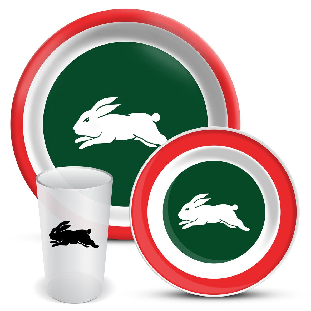 NRL 3 PIECE MELAMINE DINNER SET - SOUTH SYDNEY RABBITOHS