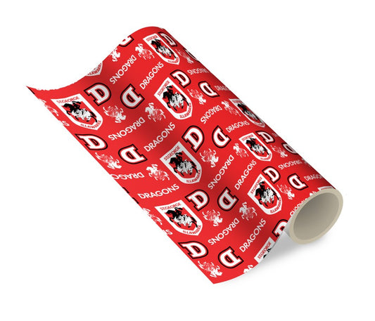 NRL ST GEORGE ILLAWARRA DRAGONS GIFT WRAPPING PAPER