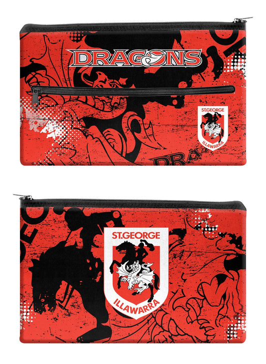 NRL ST GEORGE ILLAWARRA DRAGONS NEOPRENE KIDS PENCIL CASE