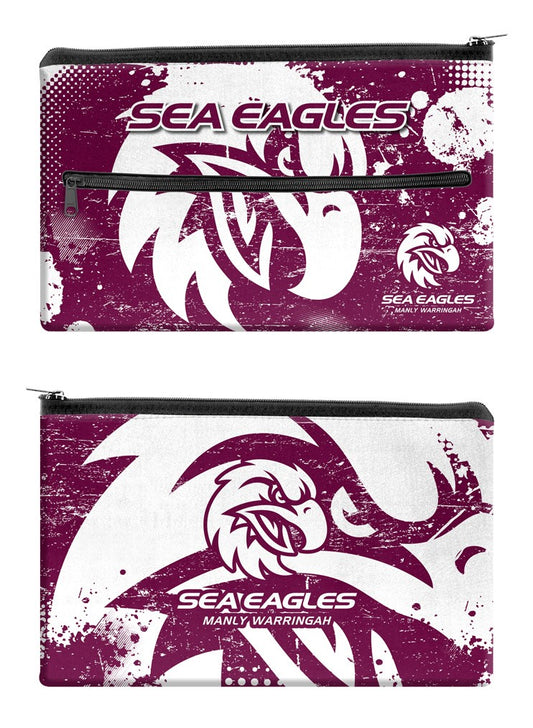 NRL MANLY WARRINGAH SEA EAGLES NEOPRENE KIDS PENCIL CASE