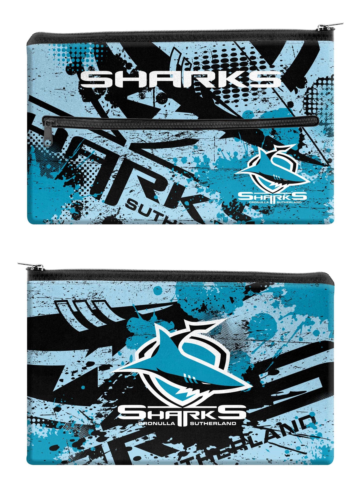 NRL CRONULLA SUTHERLAND SHARKS NEOPRENE KIDS PENCIL CASE