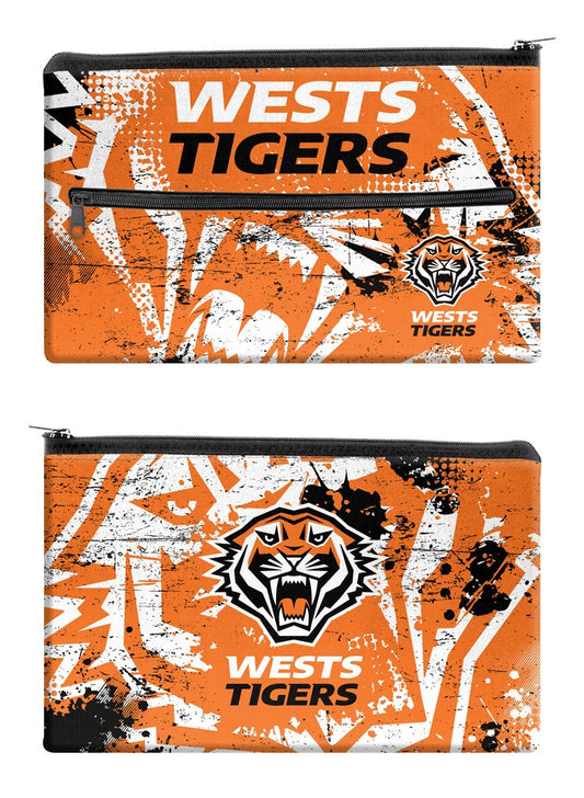 NRL WESTS TIGERS NEOPRENE KIDS PENCIL CASE