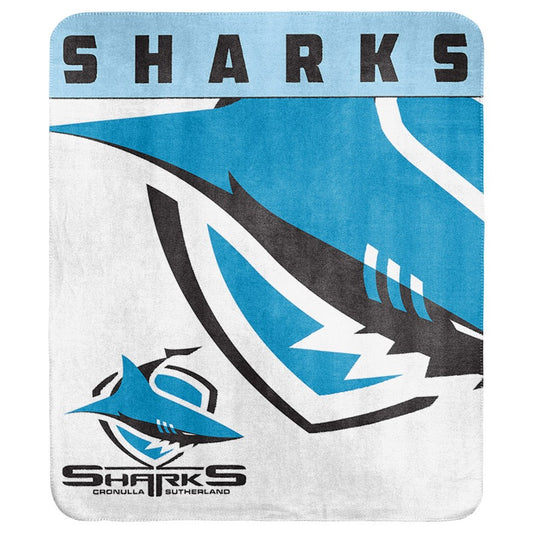 NRL CRONULLA SUTHERLAND SHARKS POLAR FLEECE BLANKET