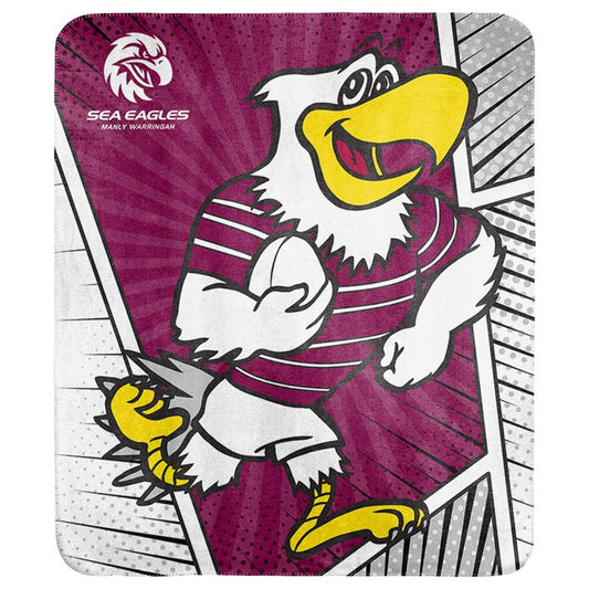 NRL MANLY SEA EAGLES CORAL FLEECE RUG