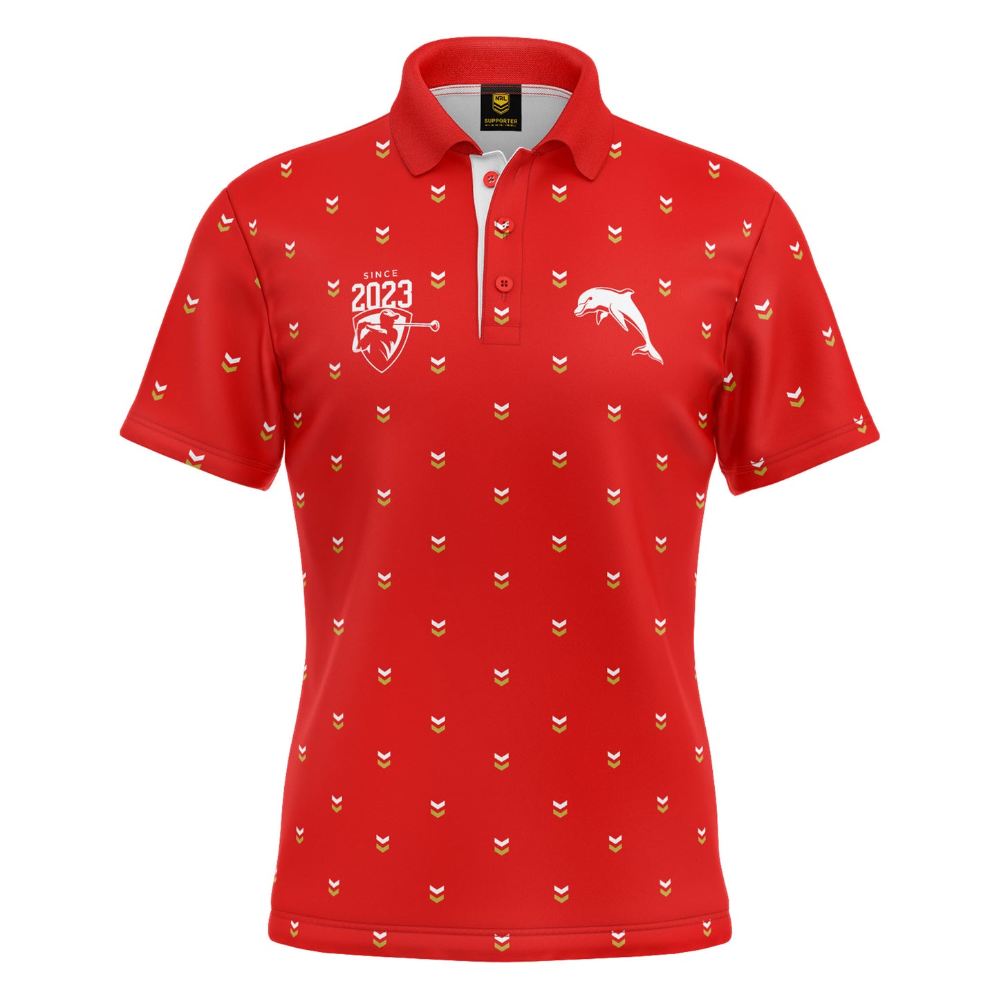 NRL MULLIGAN GOLF POLO SHIRT - REDCLIFFE DOLPHINS