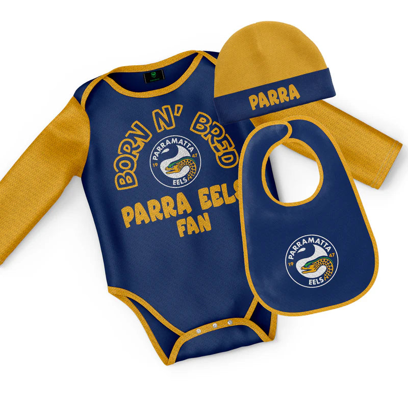 NRL INFANT BORN & BRED 3PC GIFT SET - PARRAMATTA EELS