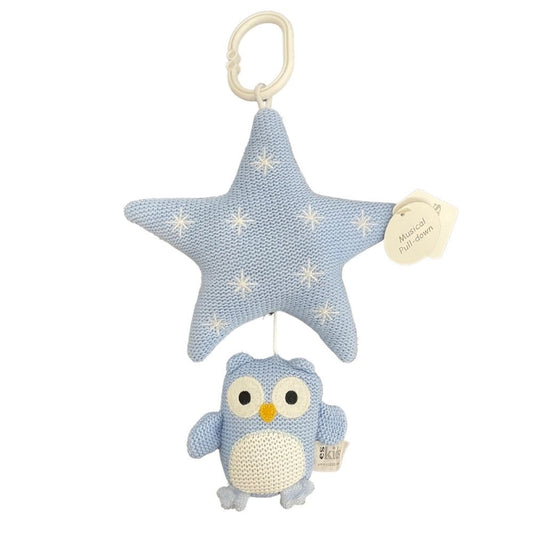 ES KIDS KNITTED MUSICAL OWL - BLUE