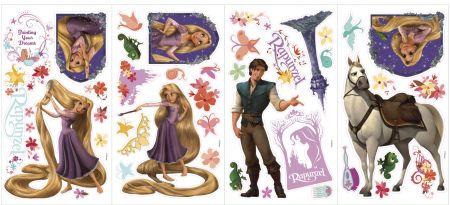 ROOMMATES DISNEY PRINCESS RAPUNZEL REMOVABLE WALL STICKERS - 46 STICKERS