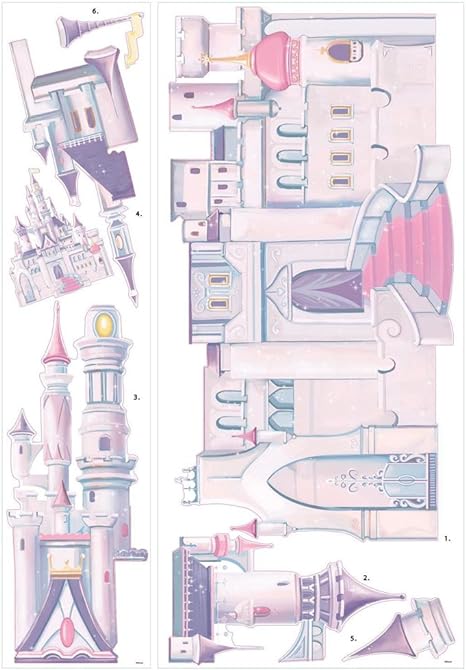 ROOMMATES DISNEY PRINCESS CASTLE GIANT REMOVABLE WALL STICKERS - 7 STICKERS