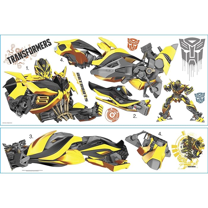 ROOMMATES TRANSFORMERS BUMBLEBEE GIANT REMOVABLE WALL STICKERS - 13 STICKERS