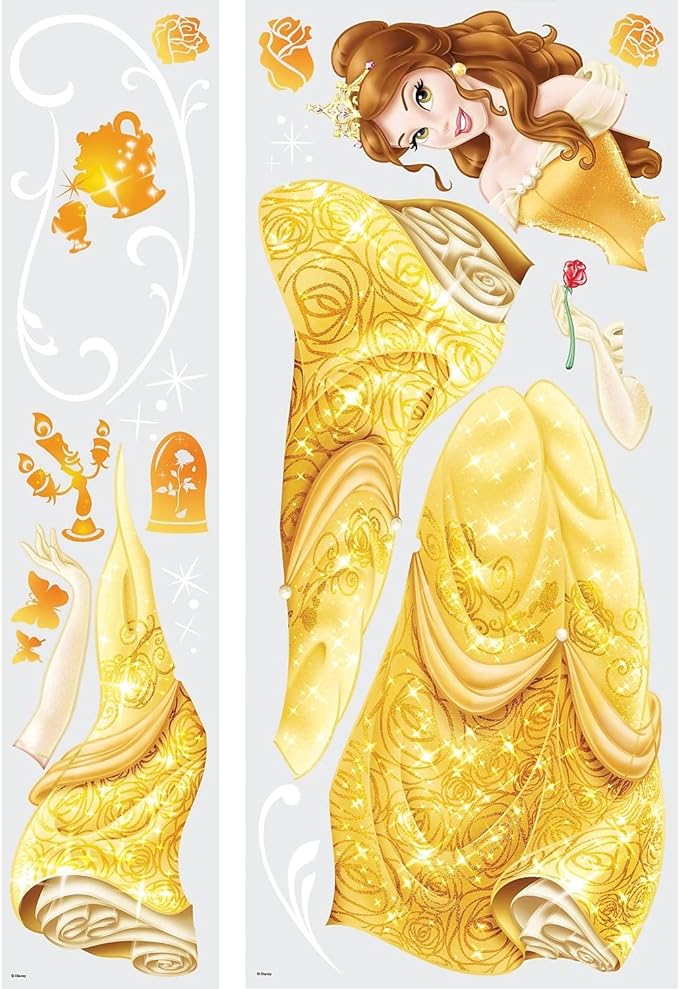 ROOMMATES DISNEY PRINCESS BEAUTY AND THE BEAST GIANT REMOVABLE WALL STICKERS - 20 STICKERS