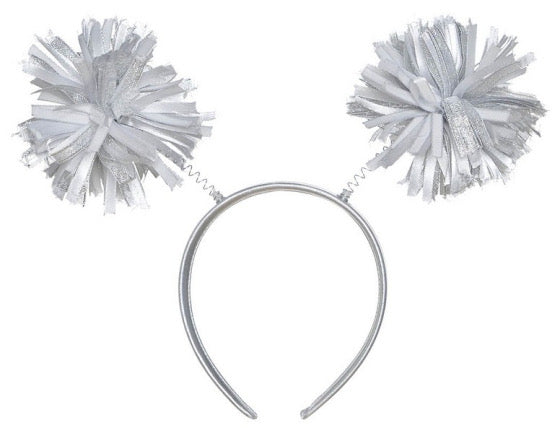 HEAD BOPPER TIARA POM POM - SILVER