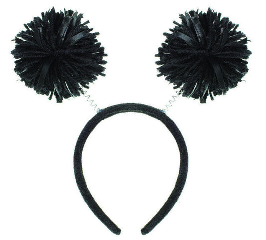 HEAD BOPPER TIARA POM POM - BLACK