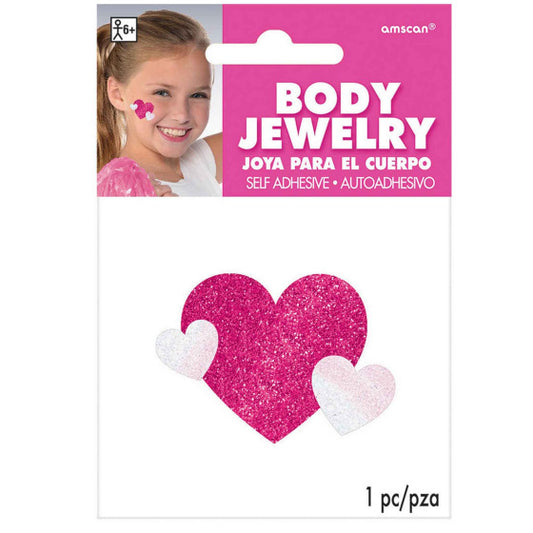 BODY JEWELRY HEARTS - PINK