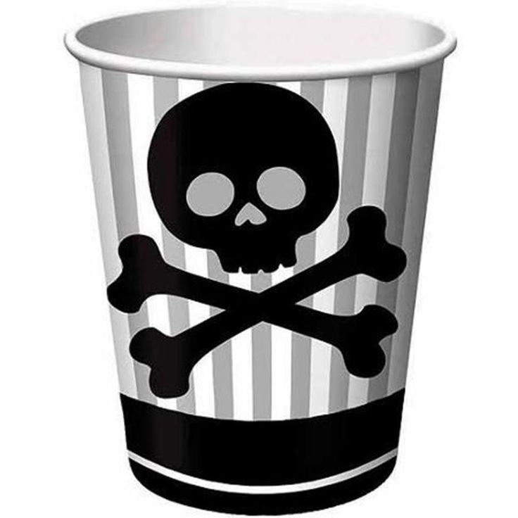 PIRATE PARRTY 266ML PAPER CUPS - PACK OF 8