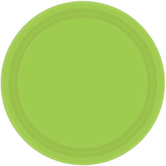 KIWI GREEN ROUND PAPER PLATES 22.9CM - PACK OF 8