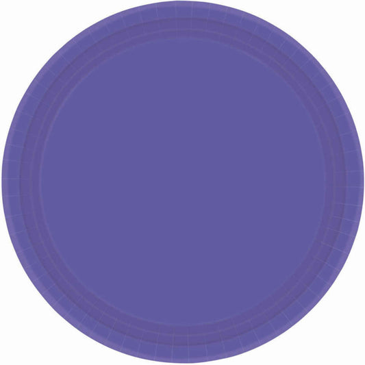 PURPLE PAPER PLATES 17.7CM ROUND - PACK OF 20