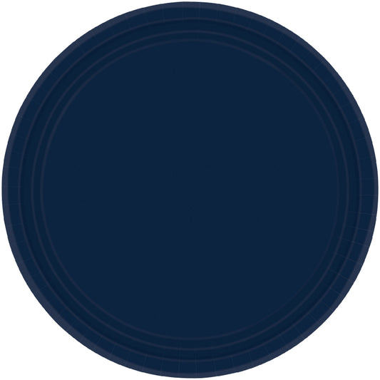 NAVY PAPER PLATES 17.8CM ROUND - PACK OF 20