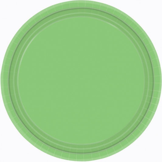 KIWI GREEN PAPER PLATES 17.7CM ROUND - PACK OF 20