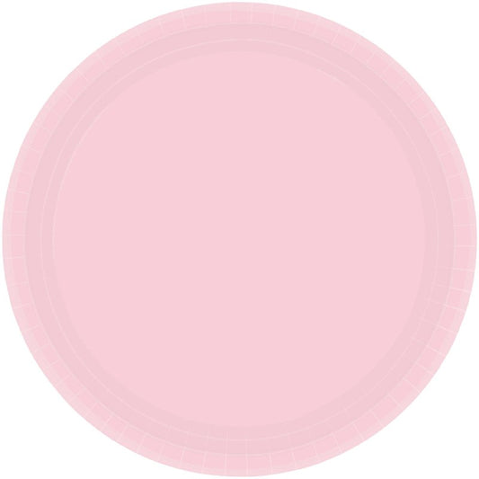 BLUSH PINK PAPER PLATES 17.8CM ROUND - PACK OF 20