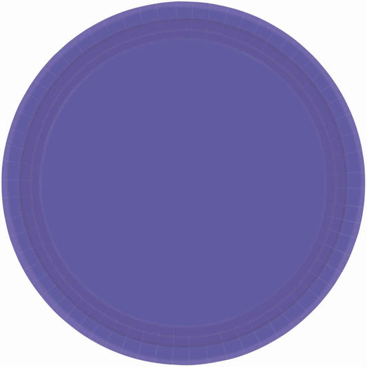 PURPLE PAPER PLATES 23CM ROUND - PACK OF 20